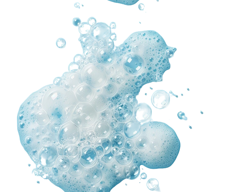 Blue bubbles and foam